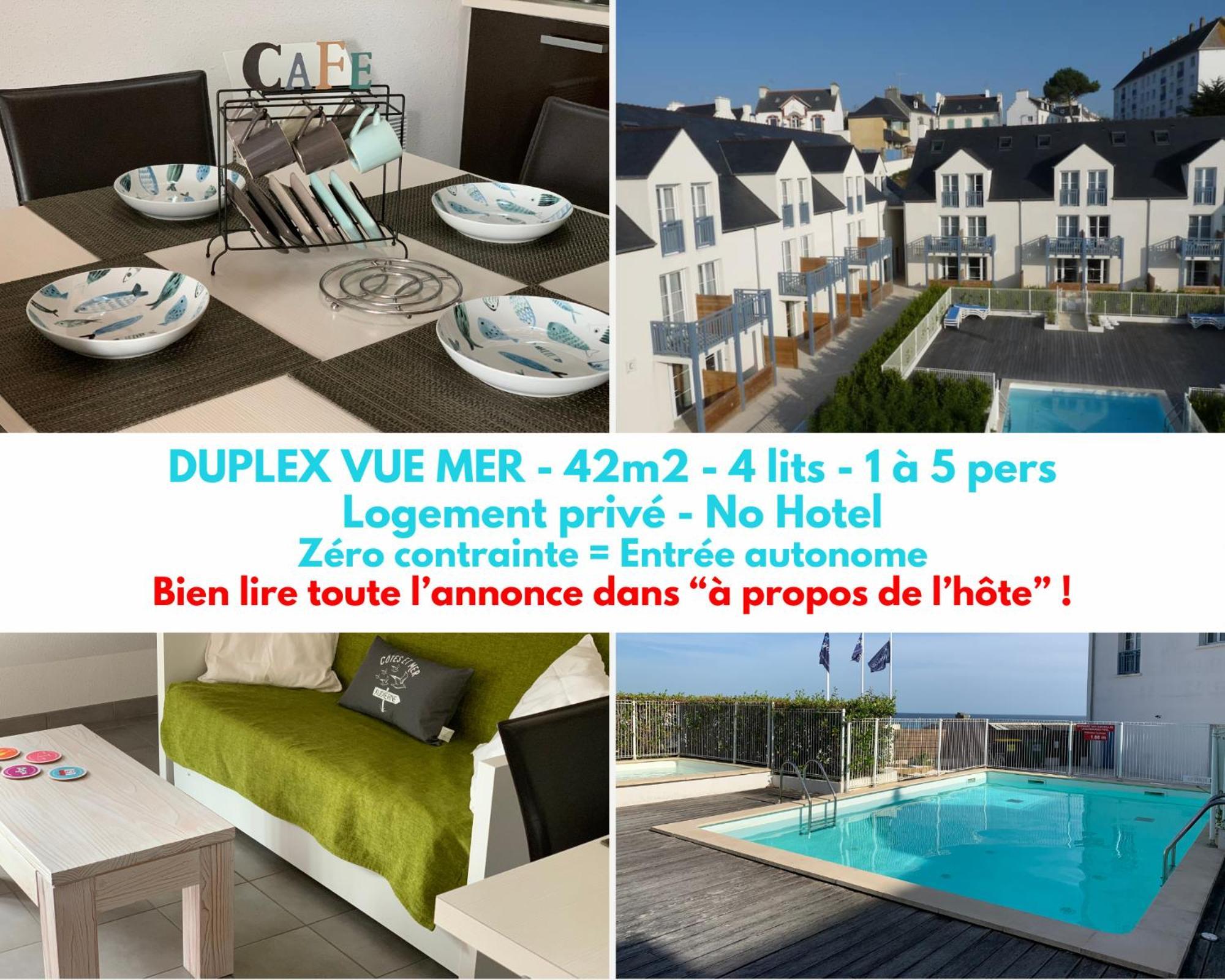 Duplex Vue Mer - Plage A 100M- 4 Lits - Parking Sous Sol Audierne Ngoại thất bức ảnh